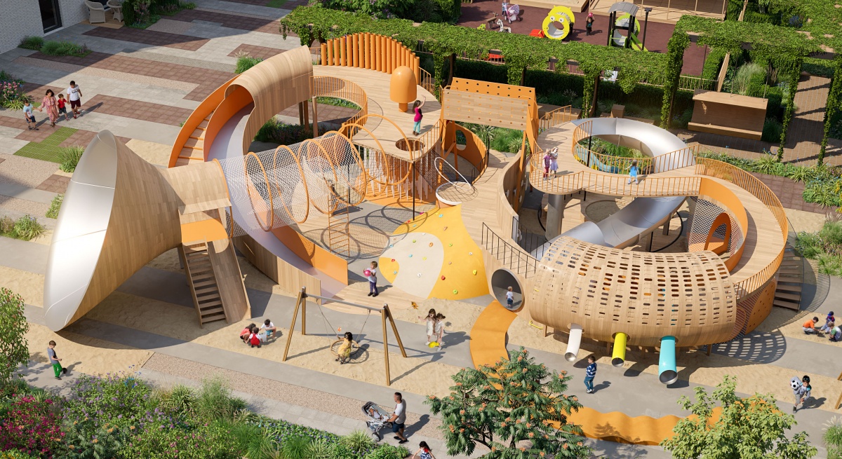 Началось строительство многоуровневой детской площадки в JAZZ